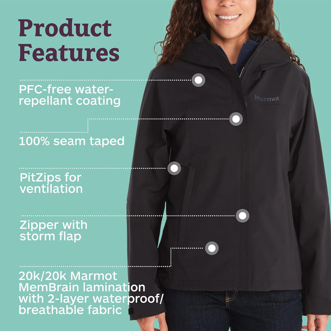 Marmot Damen Wm's Precip Eco Pro Jacket C20 Wasserdichte Regenjacke, winddichter Regenmantel, atmung
