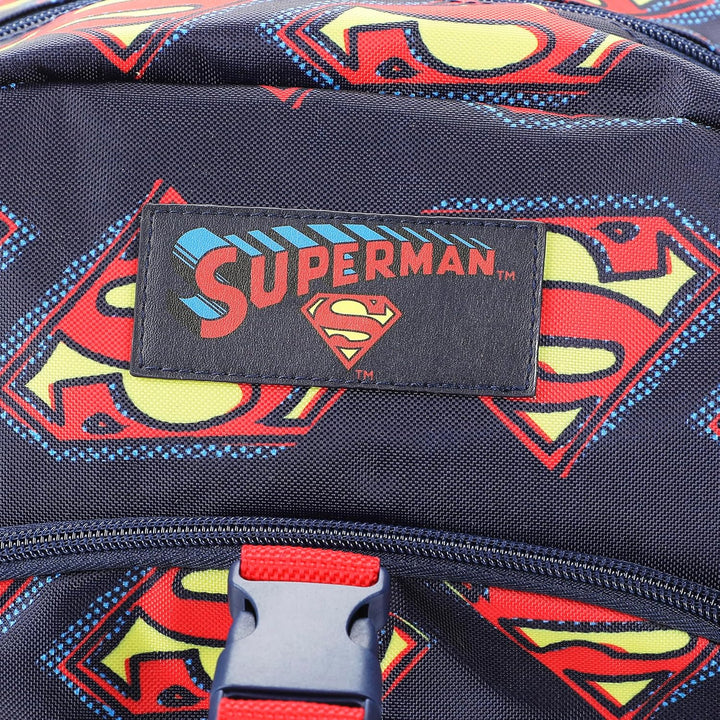 Bioworld 40,6 cm Rucksack und Lunchbox-Set für Schule und Reisen, Superman-Logo, AOP, Marineblau, Su
