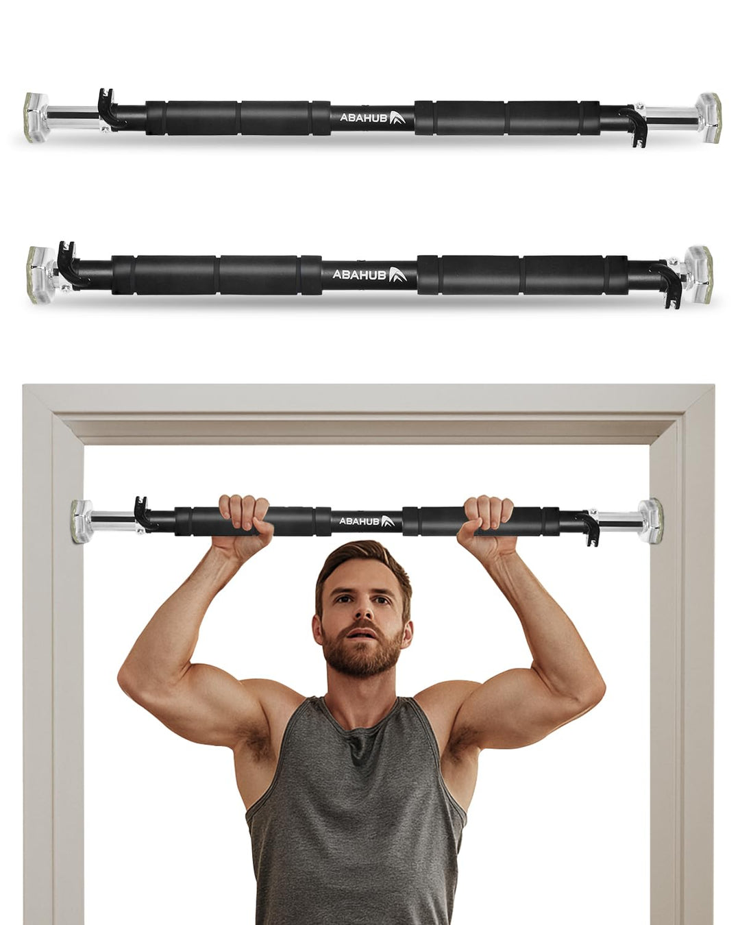 Abahub Klimmzugstange Türrahmen mit Sicherheitsverschluss Home Pull Up Bar ohne Bohren Türstange für