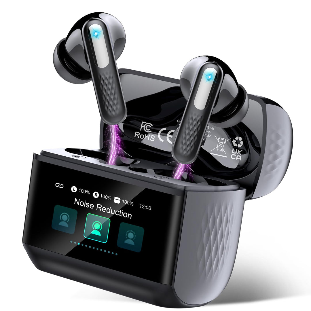 ZYHKON Bluetooth Kopfhörer mit Touchscreen, In Ear Kopfhörer Kabellos Bluetooth 5.4 mit ANC/ENC Mic