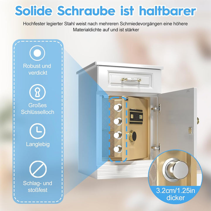Tresor Safe mit Schlüssel,Zahlenschloss,28L,Digitaler Heimtresor mit Alarmanlage, Digital Geldkasset