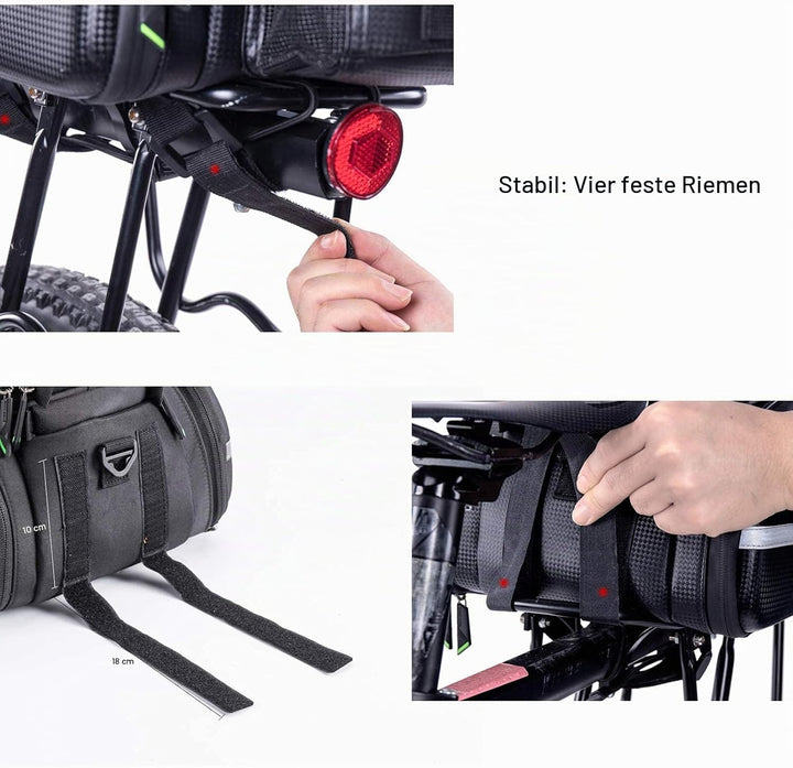 ROCKBROS Fahrrad Gepäckträgertasche wasserdichte Fahrradtasche für Gepäckträger mit Regenschutz 17-3