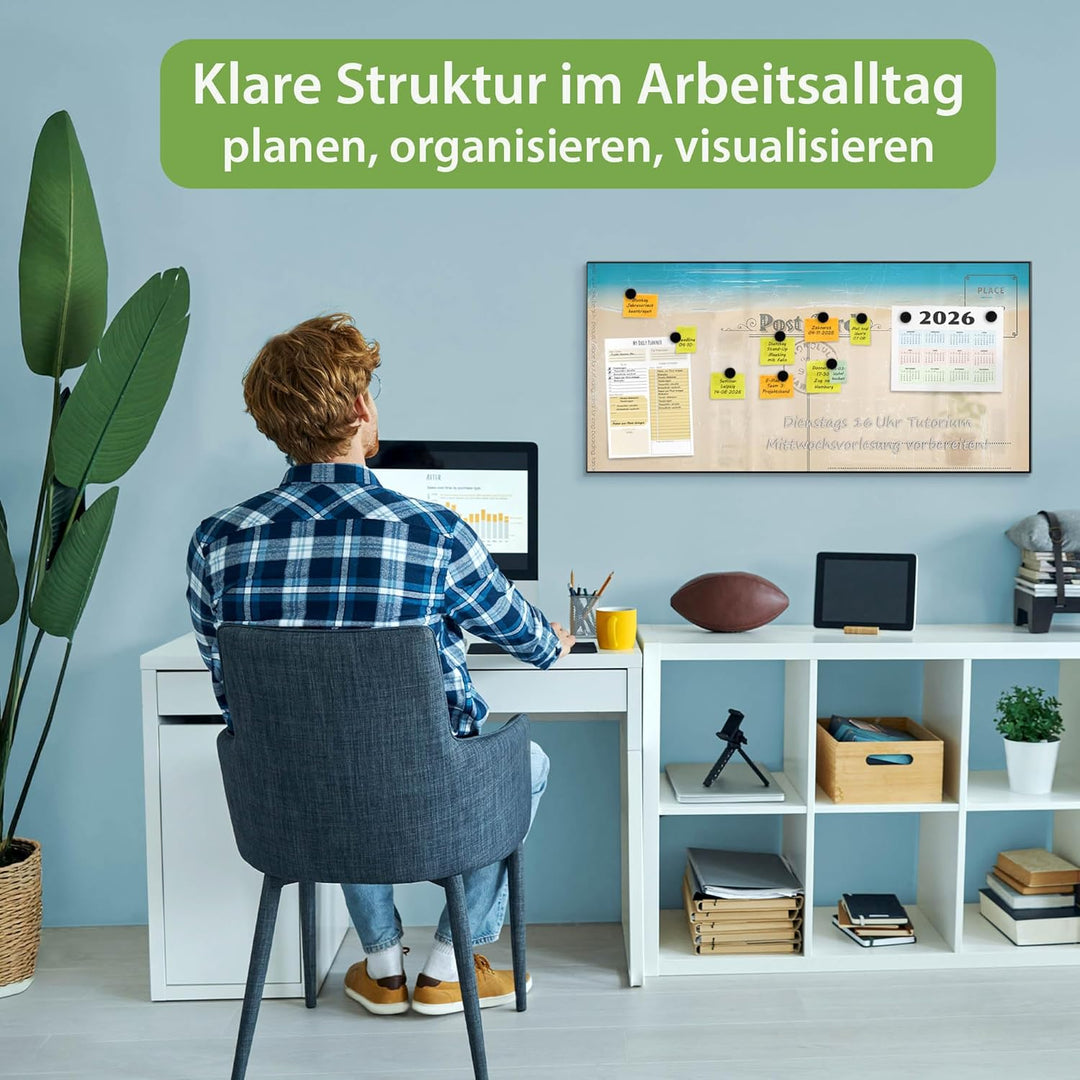 banjado Magnettafel schwarz 78 x 37cm / Magnetwand Metall/Magnetpinnwand als Memoboard/Pinnwand Magn