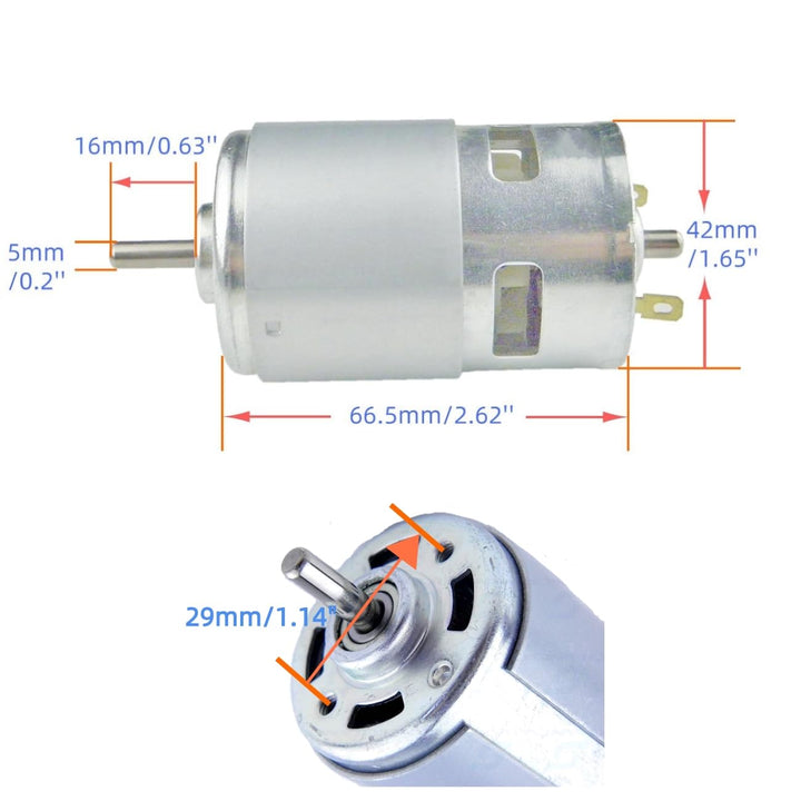 CHANCS Elektromotor 775 12V DC Motor 4000RPM DC 24V 8000RPM mit mit PWM einstellbarem umkehrbarem DC