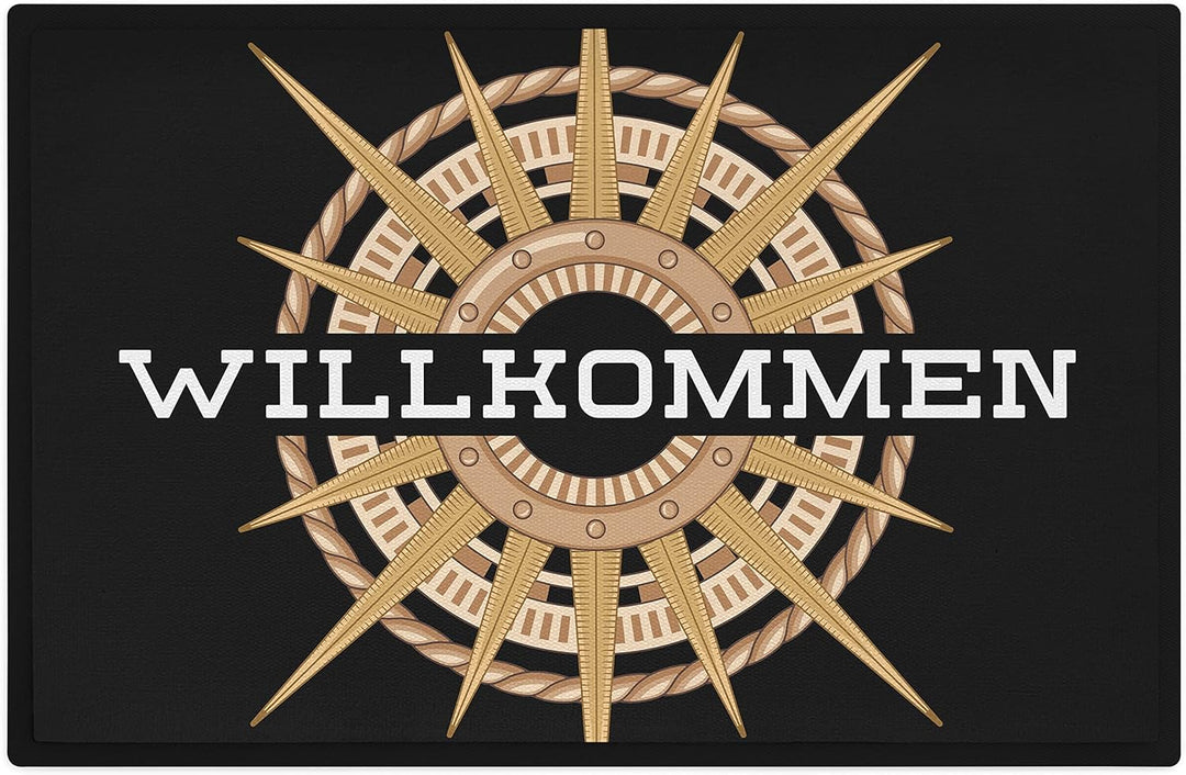 Trendation - Willkommen Fussmatte Grafik Schmutzfangmatte Geschenk Aussen Innenbereich 60x40 cm Wasc