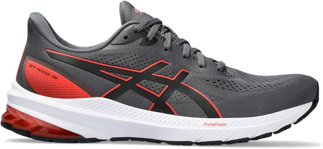 ASICS Herren Gt-1000 12 Sneaker 41.5 EU Carrier Grey True Red, 41.5 EU Carrier Grey True Red