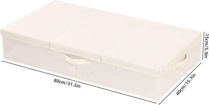 3 Stück Unterbettkommode, Unterbett Aufbewahrungsbox mit Deckel, Kleiderschrank Organizer mit Griff,
