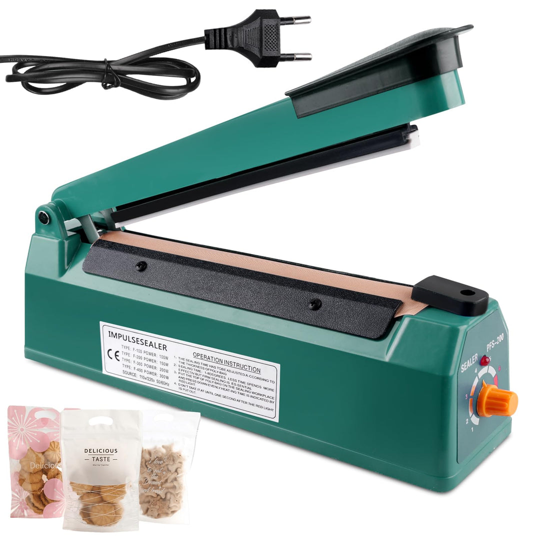 Heisssiegelgerät 200mm Folienschweissgerät 3mm, Mini Bag Sealer, Balkenschweissgerät, Manuelle Heiss