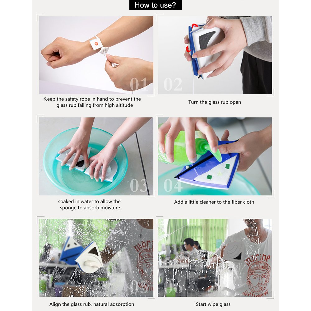 Baffect Startseite Double Side Magnetic Window Cleaner Beide Seiten-Glaswischer Werkzeuge Oberfläche