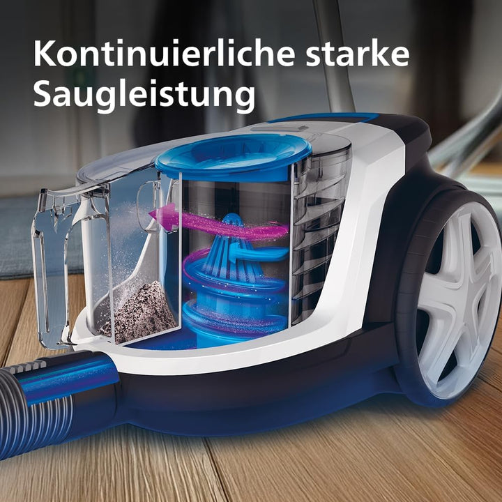 Philips PowerPro Compact Series 3000 Beutelloser Staubsauger – 900 W, Bodenstaubsauger mit HEPA-Filt