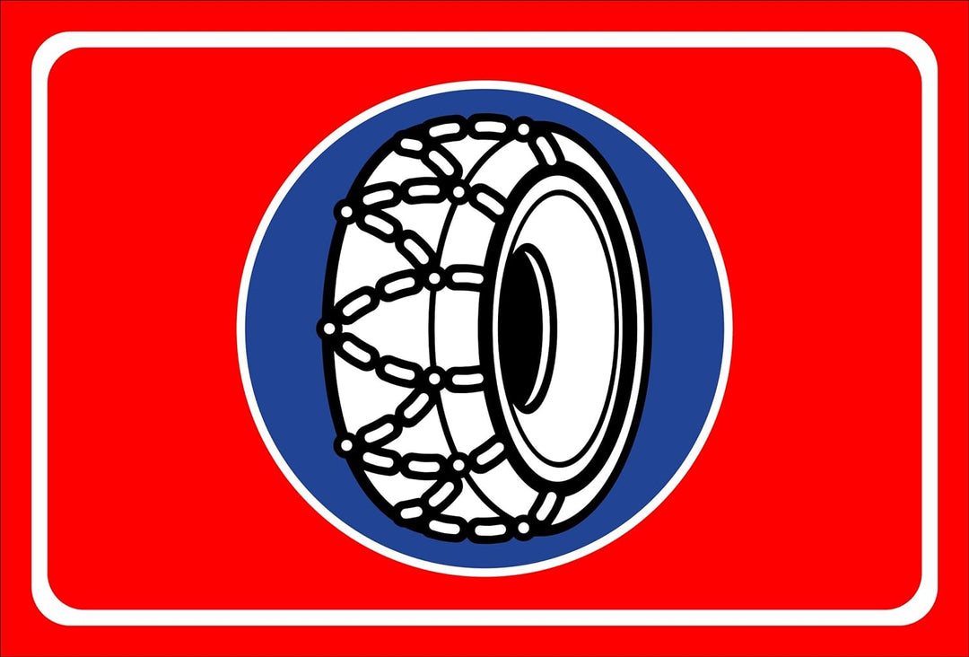 Melis Folienwerkstatt Schild Schneeketten - 60x40cm - 3mm Aluverbund – 20 VAR S00018-106-D 60x40cm –