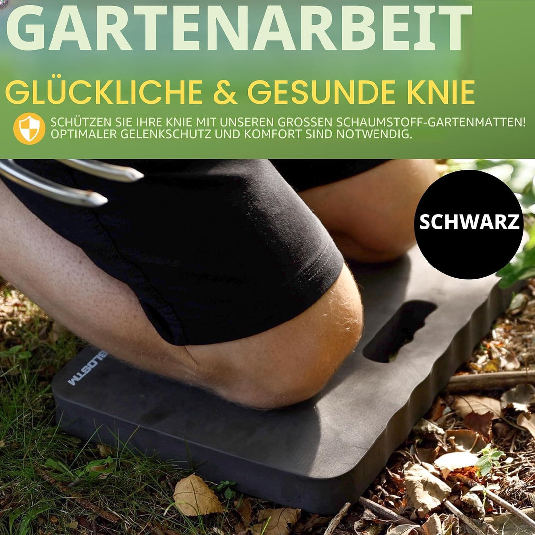 BLOSTM Extra Dicker Garten Kniekissen - Grosser Schwarzer Schaumstoff-Kniebrett, Wasserabweisender K