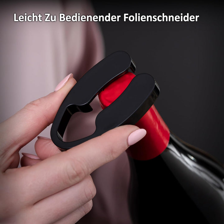 Haier - Elektrisches Weinset/Premium Weinöffner-Set inkl. Dekantieraufsatz und Tropfschutz in Tulpen