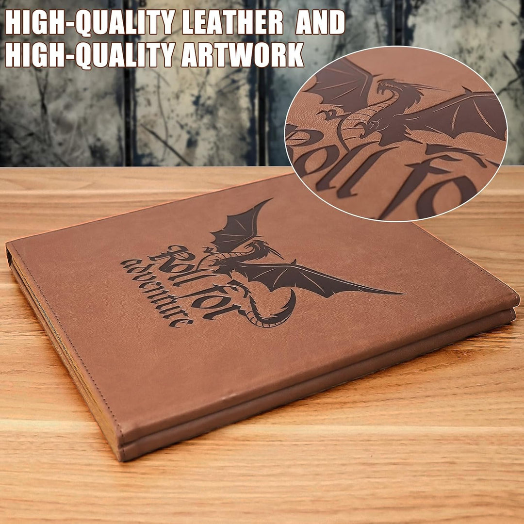 DND DM Screen 5e Dungeon Master Screen Deluxe Leather 4-Panel Customizable Magnetic Panel Game Maste