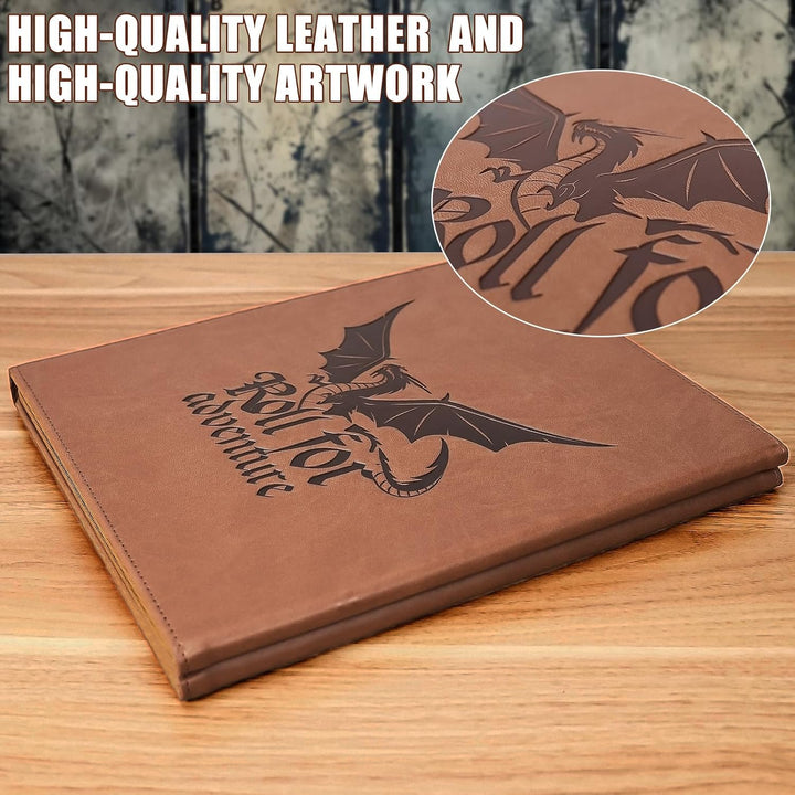 DND DM Screen 5e Dungeon Master Screen Deluxe Leather 4-Panel Customizable Magnetic Panel Game Maste