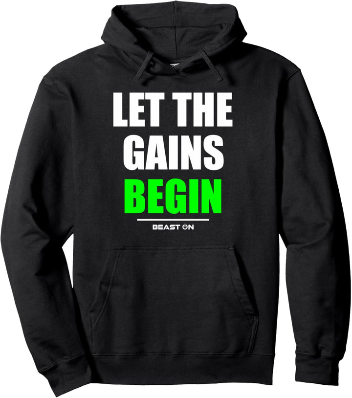 Let the gains begin Gym Fitness Workout Bodybuilding Grün Pullover Hoodie