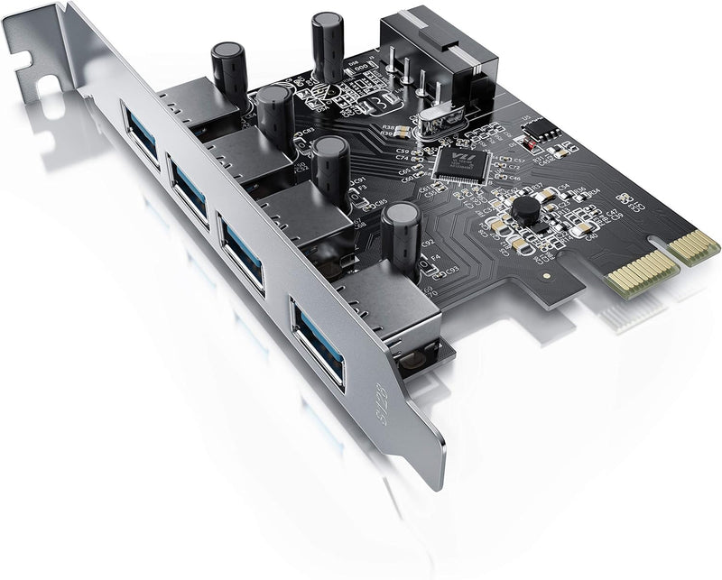 CSL - 4-Port USB 3.0 Super Speed Karte PCIe Express Controllerkarte, Schnittstellenkarte USB 3.0 - N