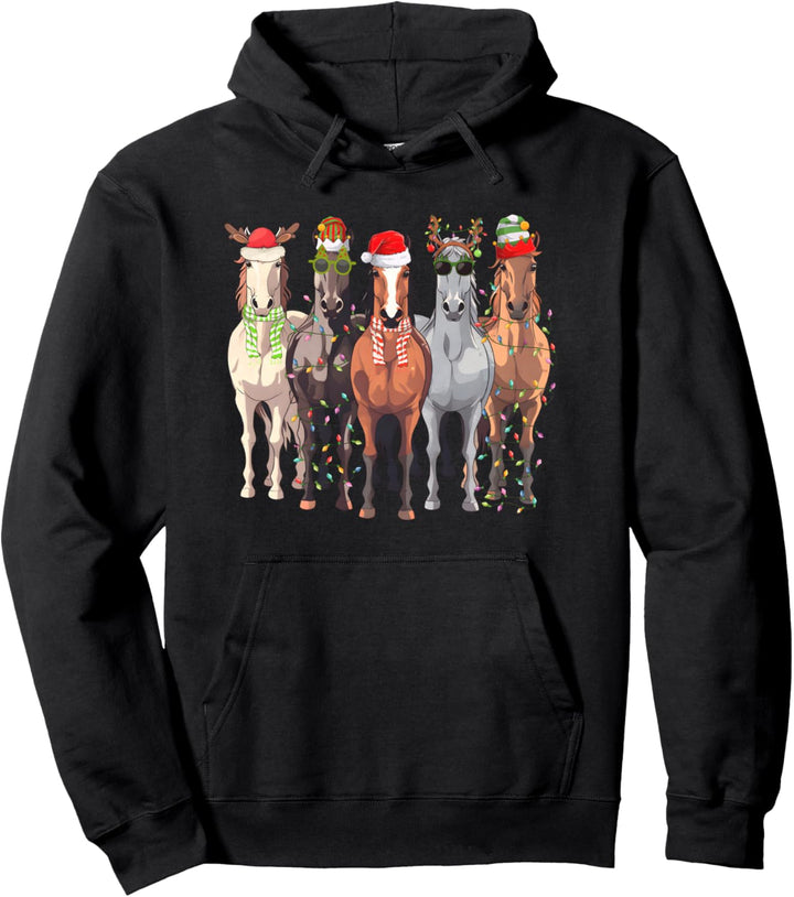 Pferde Weihnachten Pullover Hoodie