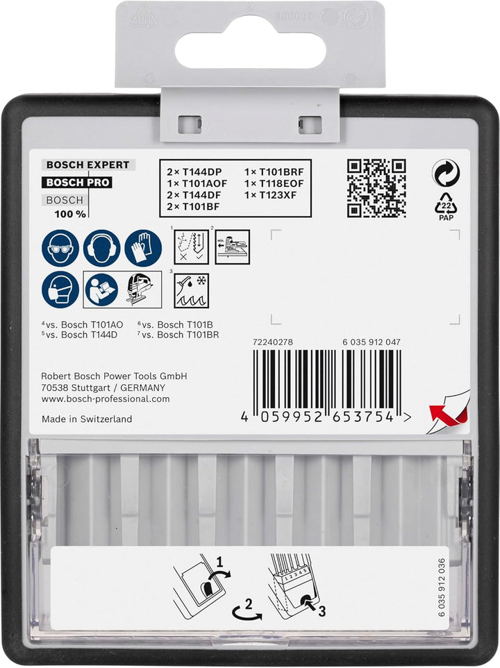 Bosch 10x PRO Wood and Metal Stichsägeblatt-Set, 10-tlg. (für Stahlbleche, Hartholz, Länge 100 mm, P