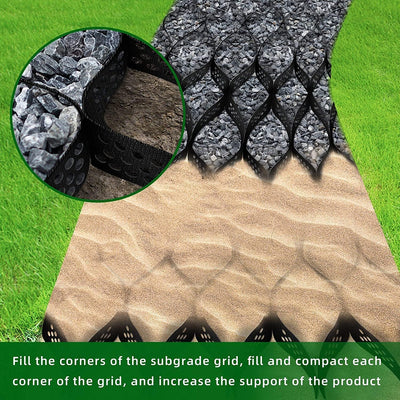 2PCS Kiesgitter Kiesmatten Kieswaben,3x5m=15m² Rasengitter Geogitter Wabengitter Gitterplatten Boden