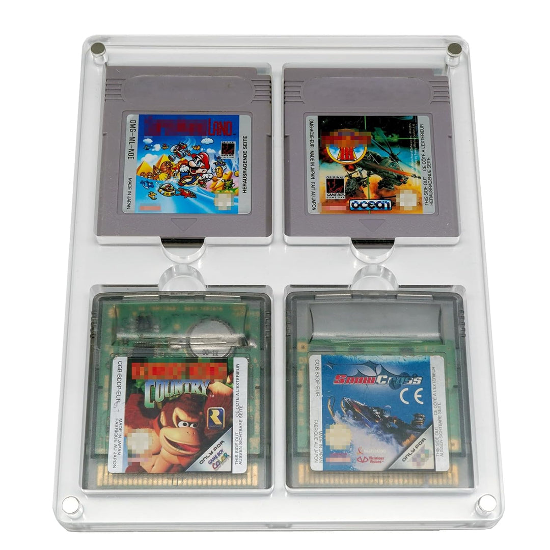 RetroRetter 3x Acryl Case 4-Fach für GameBoy Classic & Color Spiele Module - UV Schutz Protector Sch