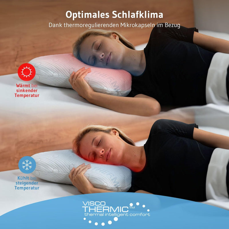 Seitenschläferkissen ACAMAR | Testsieger für Nackenkissen | Orthopädisches Kopf-Kissen gegen Nackens