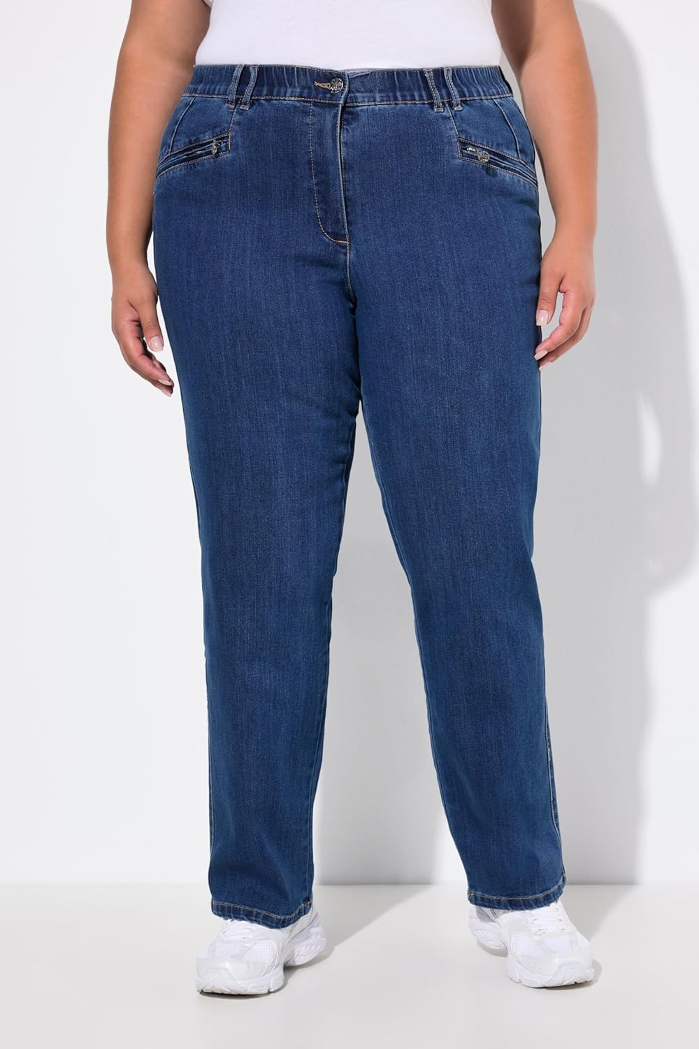 Ulla Popken Damen Mony Jeans 32W / 30L Blue Denim, 32W / 30L Blue Denim