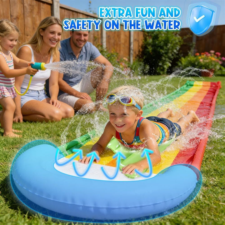 Wasserrutsche Garten für Kinder, Wasserrutschbahn mit 1 Aufblasbaren Rutschbrettern, Wasserrutsche G