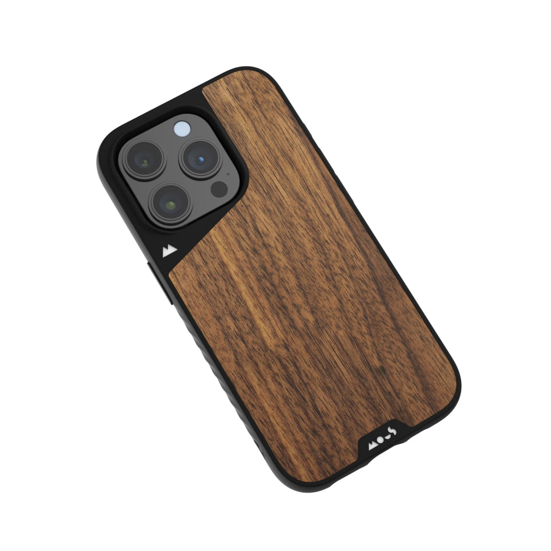 Mous Hülle für iPhone 15 Pro MagSafe Kompatibel Case - Limitless 5.0 - Walnuss - Handyhülle iPhone 1