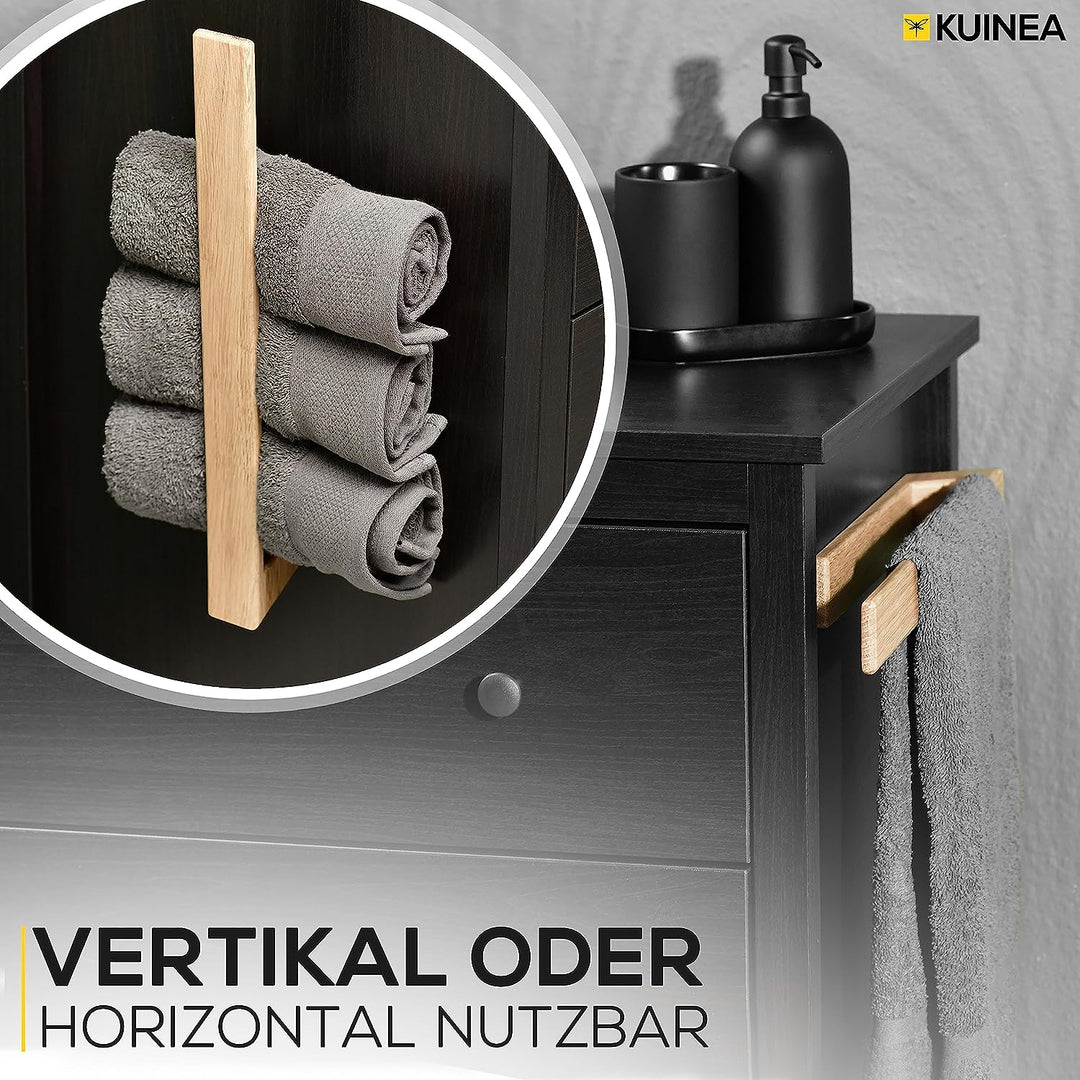 KUINEA Handtuchhalter ohne Bohren - Moderner Handtuchhalter aus [100% Eichenholz] für Bad & Küche I