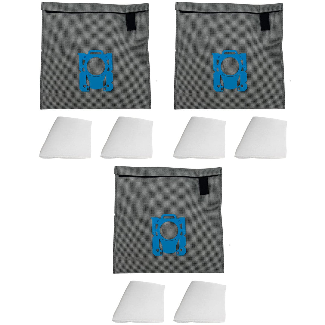 3 wiederverwendbare Dauer-Textil-Staubsaugerbeutel kompatibel für AEG VX8-3-FFP Staubsauger (Serie X