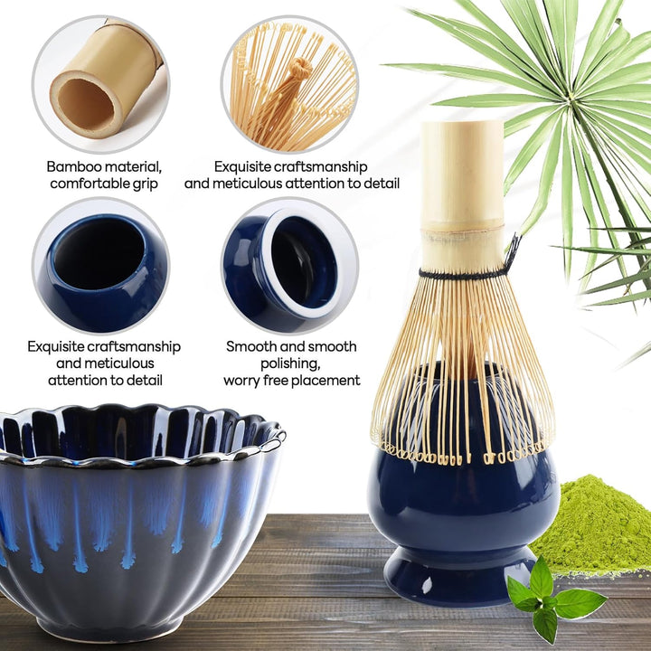 Matcha Set,Matcha-Schneebesen-Set (6-teilig),Matcha Tea Set,Keramik Matcha Kit Enthält Matcha-Schale