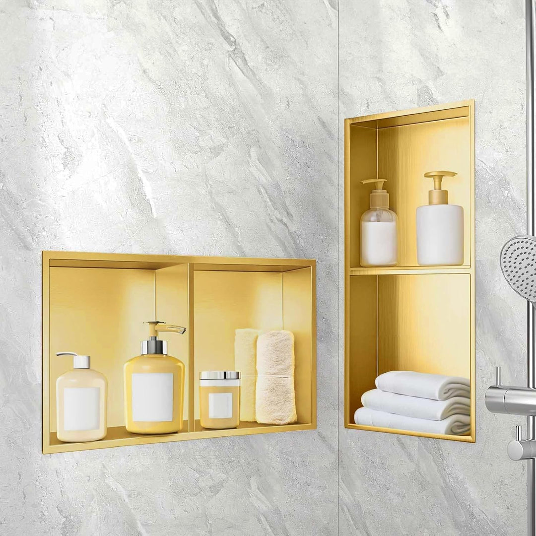 Wandnische Dusche,Wandnische Dusche Edelstahl,Wandnische Lagerung mit einem Regal,Duschnische 30 * 6