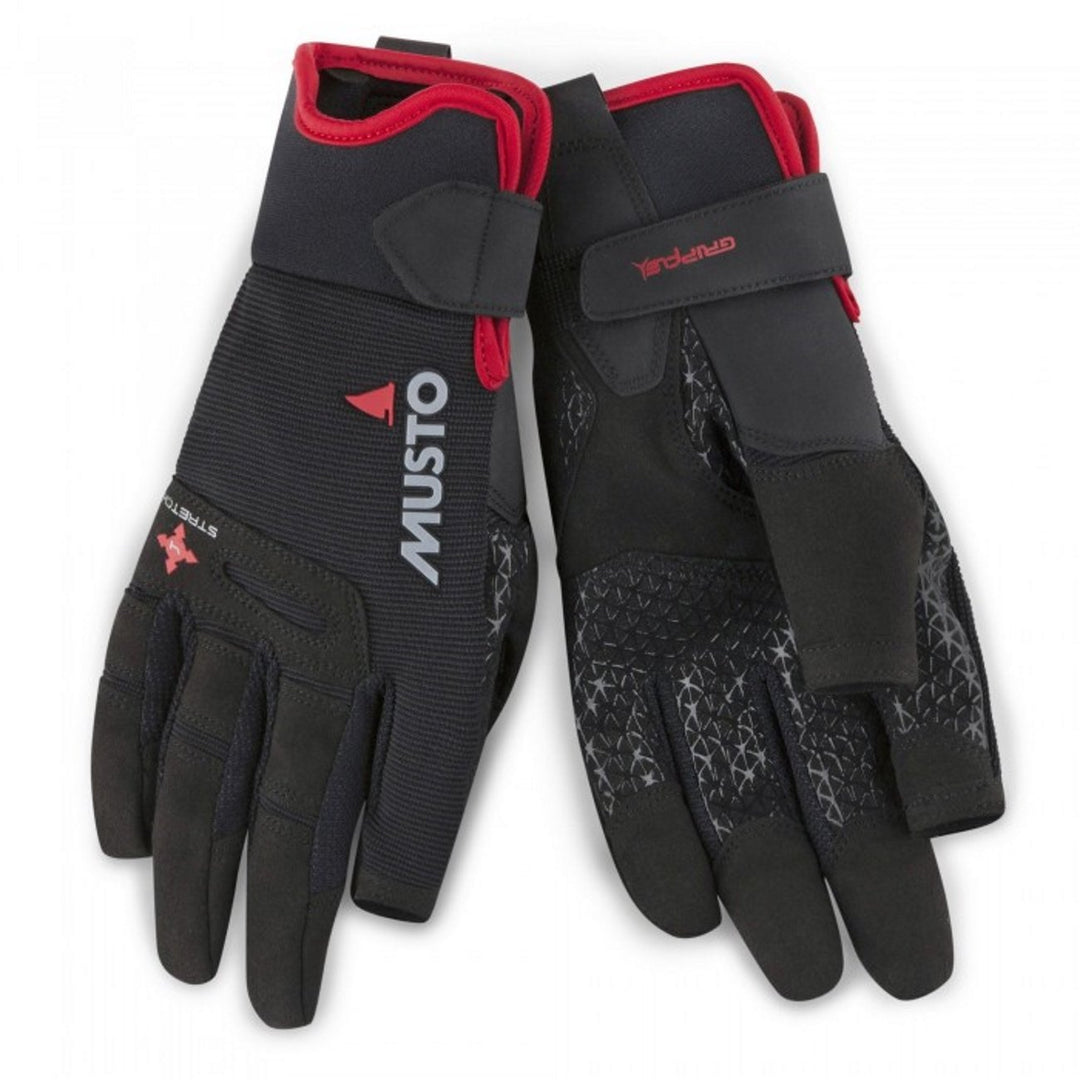 Musto Perfomance Segeln Yachting und Dinghy Lange Fingerhandschuhe Schwarz - Erwachsene Unisex - Lei