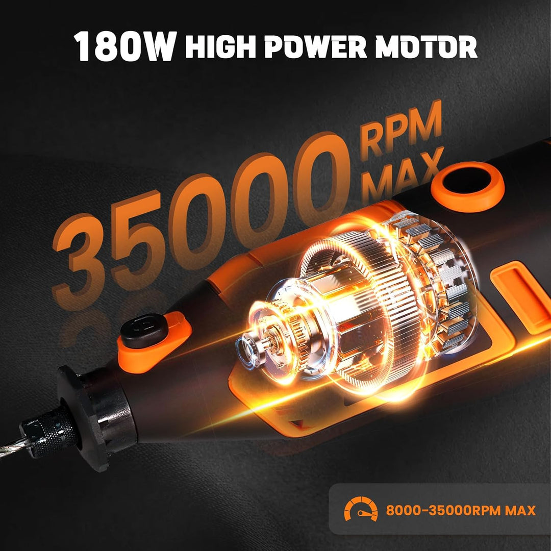 HARDELL Multifunktionswerkzeug Rotationswerkzeug 180W, 6-stufig variable Speed (8000-35000 U/min) mi