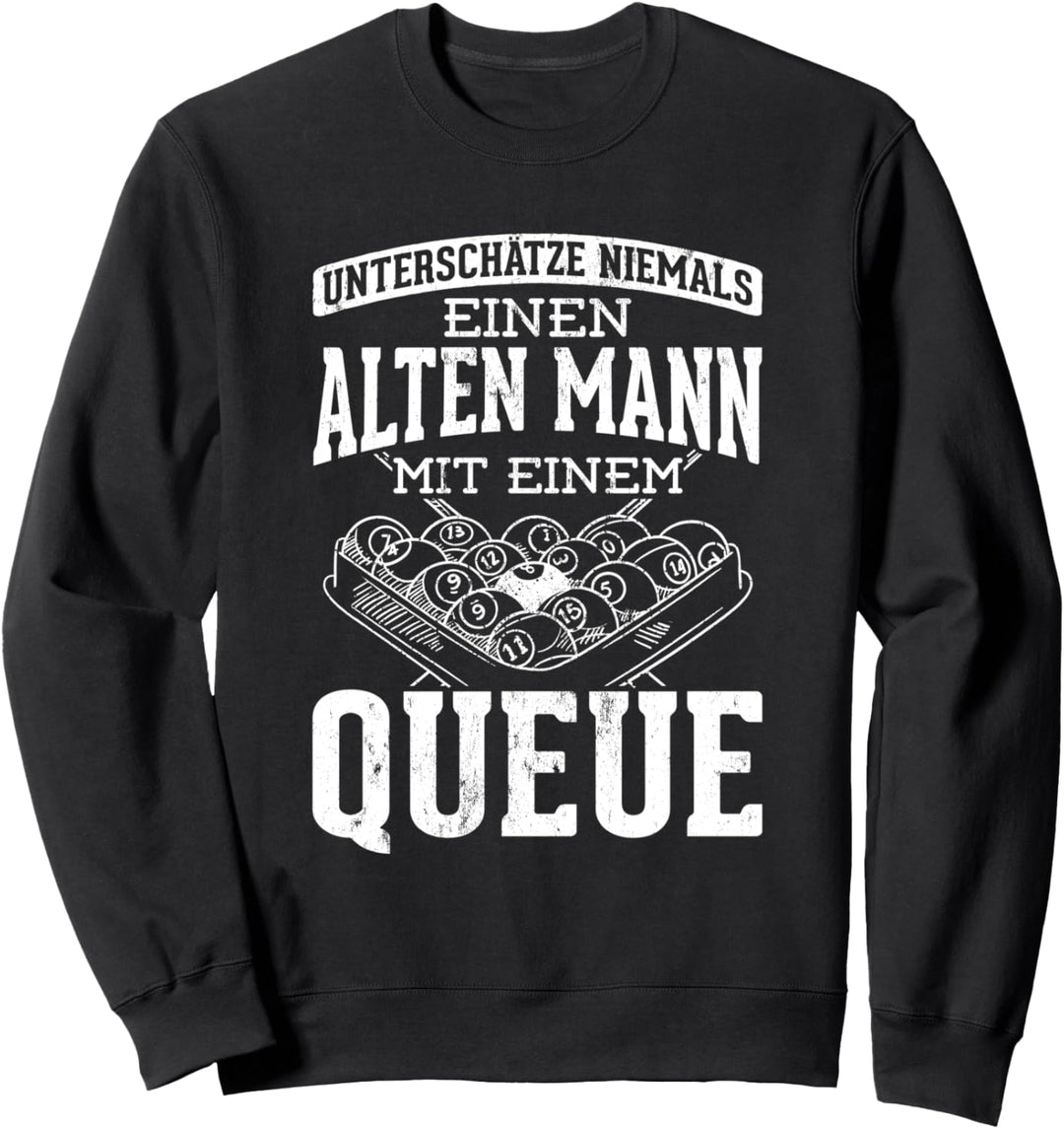 Alter Mann Mit Einem Queue Billard Spieler Snooker Billard Sweatshirt