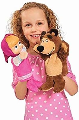 Simba 109308207 - Mascha und der Bär Plüschbär Handpuppe 28cm