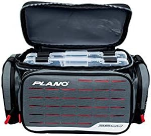 Plano Weekend Serie 3500 Softsider-Tackle-Tasche, Grauer Stoff, enthält 2 3500 Stowaway Storage Boxe