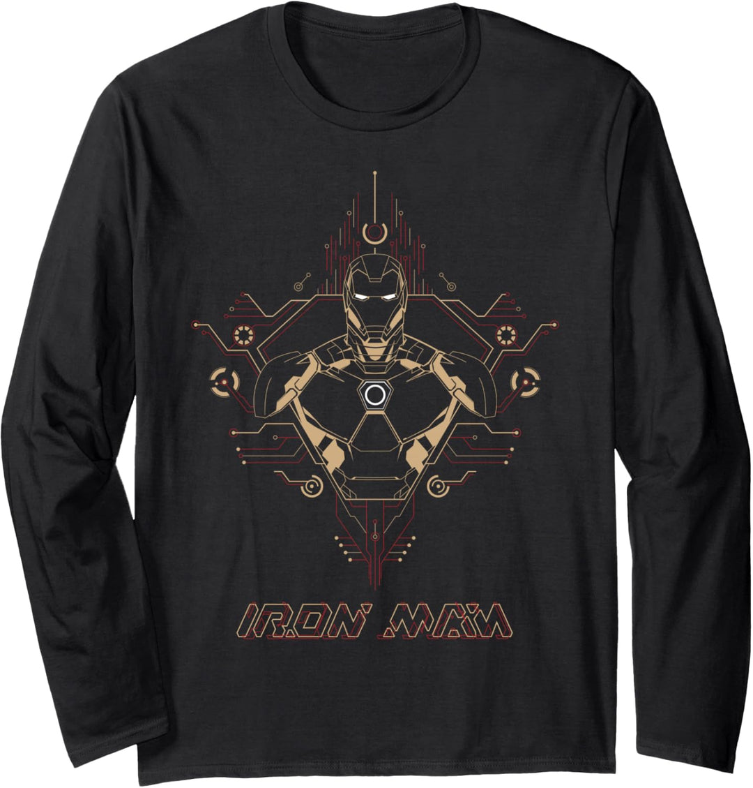Marvel Iron Man Outlined Portrait Langarmshirt