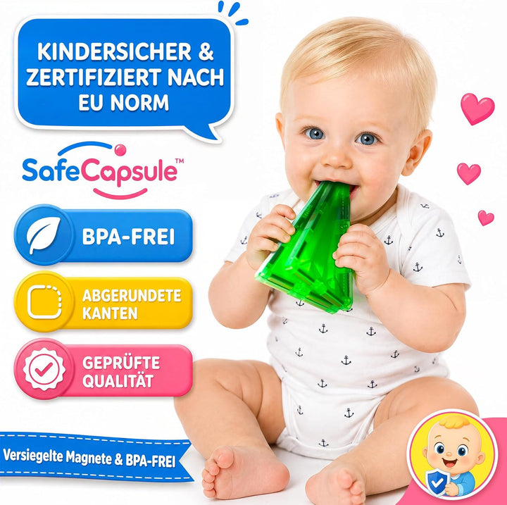 WOOBLO Magnetische Bausteine, 67 Teile Magnetbausteine, Magnetspiel STEM Magnetbausteine, Montessori
