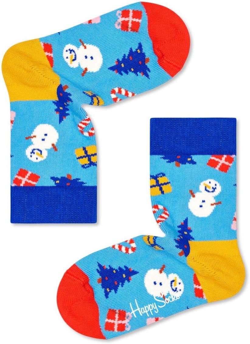 Happy Socks Weihnachtssocken – Feiertags-Baumwollsocken in lustigen Geschenkboxen – Schneemann- und