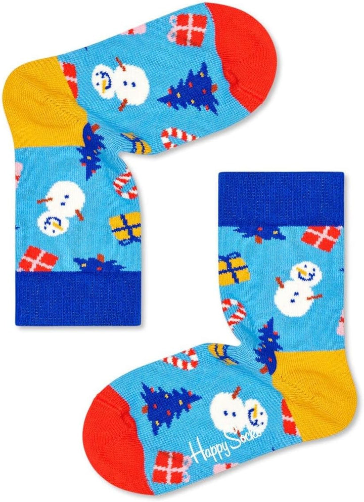 Happy Socks Weihnachtssocken – Feiertags-Baumwollsocken in lustigen Geschenkboxen – Schneemann- und