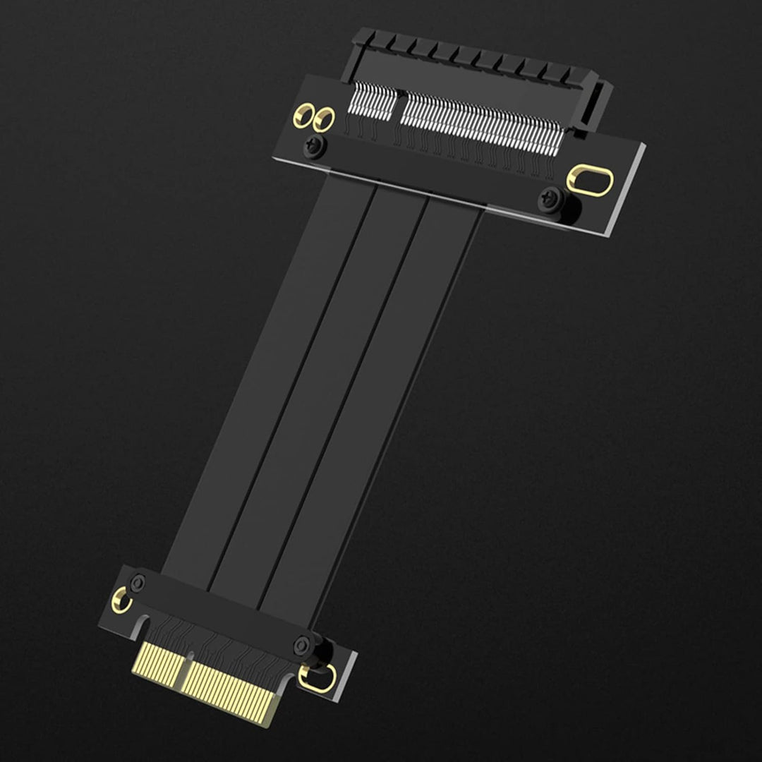 PCIE Extension Cable 3.0 4x to 8x Black Extension Riser Card Cable, Anti-interference EMI Material,