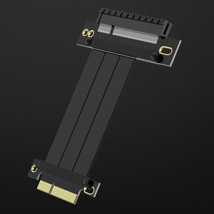 PCIE Extension Cable 3.0 4x to 8x Black Extension Riser Card Cable, Anti-interference EMI Material,