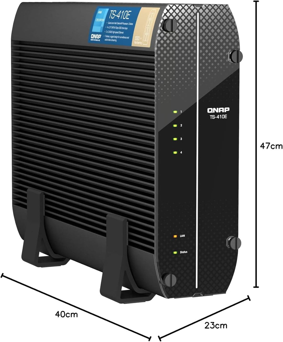 Qnap TS-410E NAS Tower Eingebauter Ethernet-Anschluss Schwarz J6412, TS-410E-8G