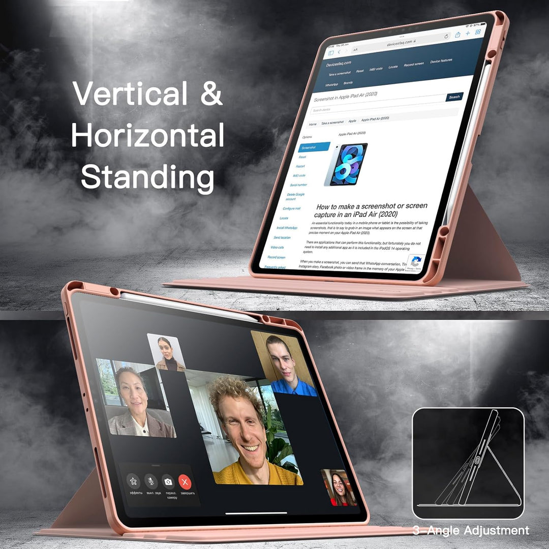 JETech Rotierende Hülle für iPad Pro 12,9 Zoll (2022/2021/2020/2018) mit Stifthalter, 360 Grad Drehb