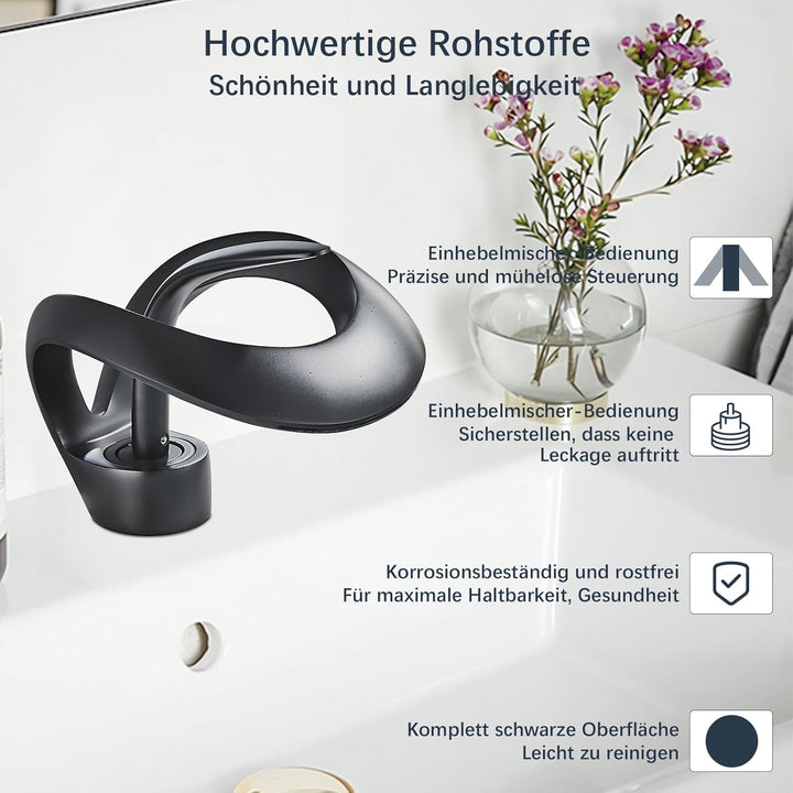 Moderne Badarmatur, Wasserfall Waschtischarmatur Einhandmischer Armatur Waschbecken,Mischbatterie fü