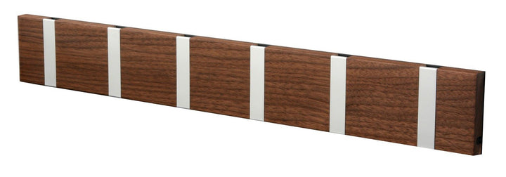 LoCa Garderobe Knax 6 Walnuss geölt (Haken klappbar Alu) Garderoben-Leiste Kleiderhaken Flur modern