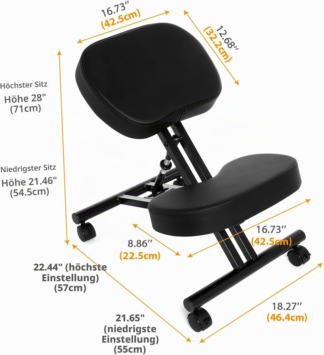 Himimi Kniestuhl Ergonomischer Verstellbarer Kniehocker Haltungskorrekturstuhl Orthopädischer Kniest