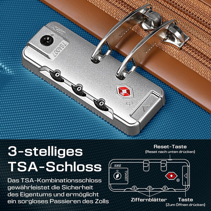 Joyway Kofferset 5 teilig Koffer Trolley, Hartschalen Erweiterbar Reisekoffer, Zwillingsrollen Handg